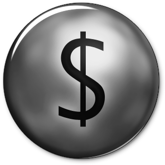 Dollar Sign Icon - Silver Facebook Logo Png (460x460), Png Download