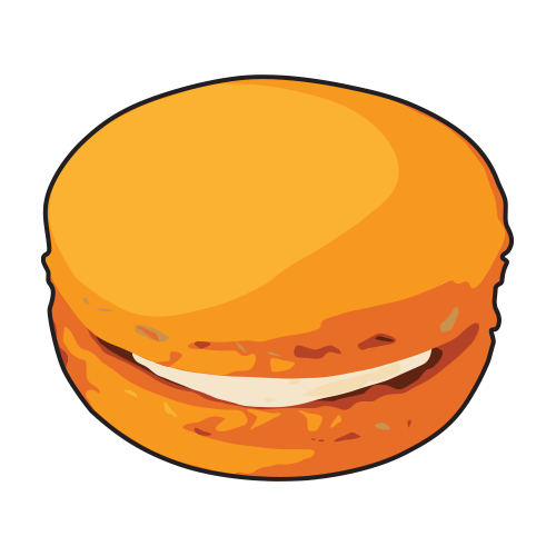 309009s - Macaron Clipart Transparent Orange (500x500), Png Download