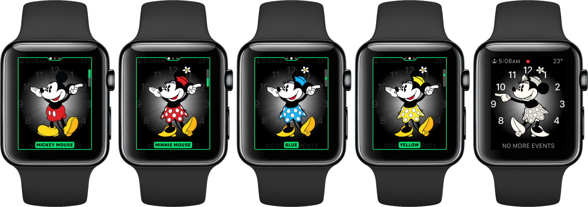Watchos 3 Faces Minnie Mouse Space Gray - Toy Story Apple Watch (639x225), Png Download