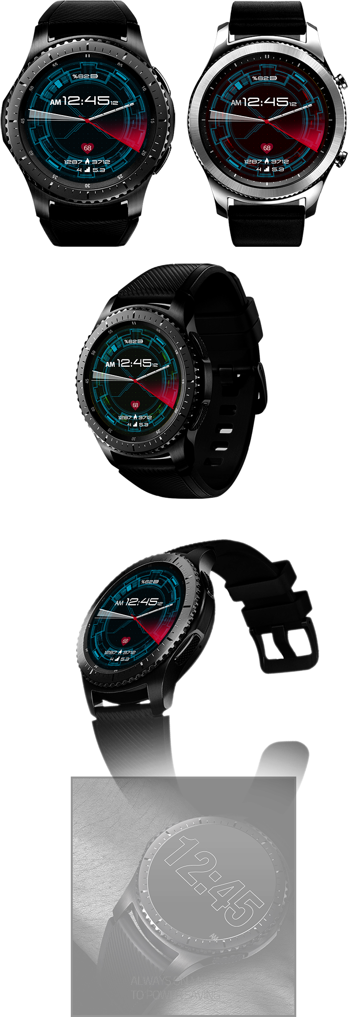 Smart Watch Face - Samsung Gear S3 Sm-r770 Classic Bluetooth Smart Watch (733x2127), Png Download