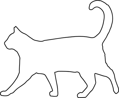 Cat, Kitten, Animal, Domestic Cat, Is - Cat Outline Shape (414x340), Png Download