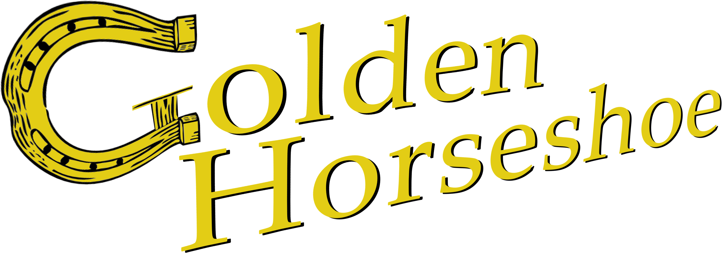 Golden Horseshoe Logo - Good Luck Horseshoe Large Wall Clock (2960x1068), Png Download