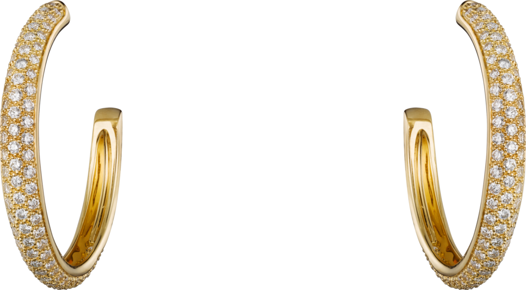 Etincelle De Cartier Earringsyellow Gold, Diamonds - Earring (1024x565), Png Download