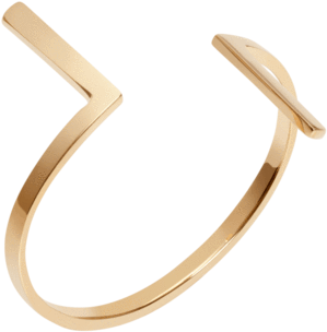 Inverse Cuff Yellow Gold Vermeil 14k Yellow Gold 18k - Gold (650x650), Png Download