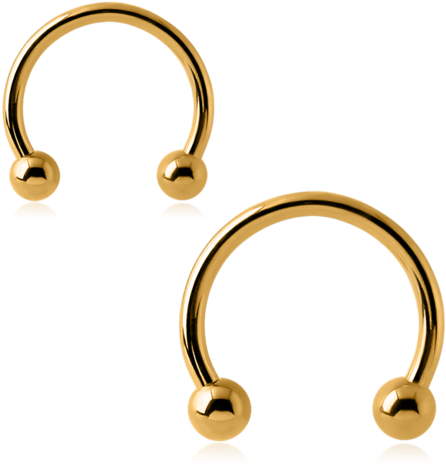Gold Plated Horse Shoe - Earrings (488x500), Png Download