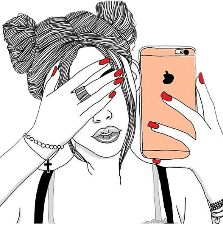 Girl Drawing Tumblr Popular Girldrawing Tumblrgirl - Girls Drawing (719x726), Png Download