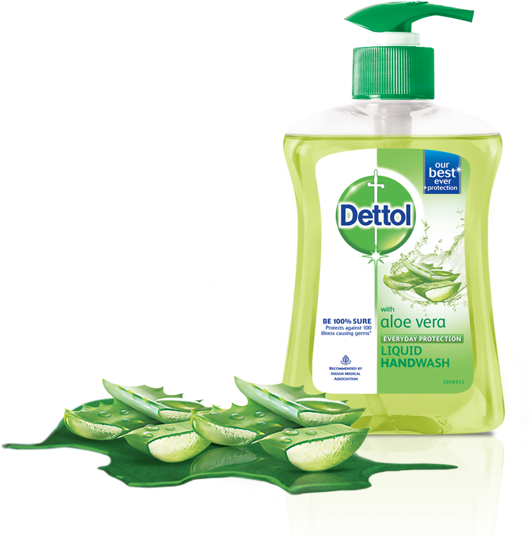 Dettol With Soothing Aloe Vera Provides Strong Protection - Dettol Aloe Vera Hand Wash (1200x1200), Png Download