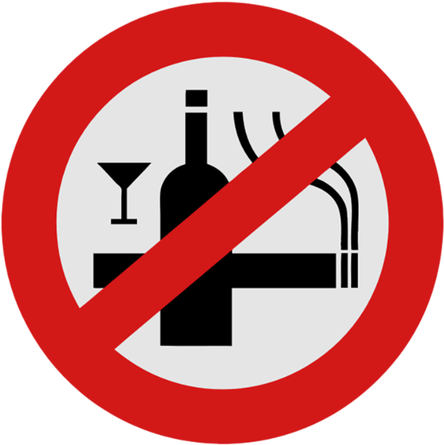 No Smoking Alcohol Sign - Peptic Ulcer Disease Non Pharmacological Treatment (790x691), Png Download