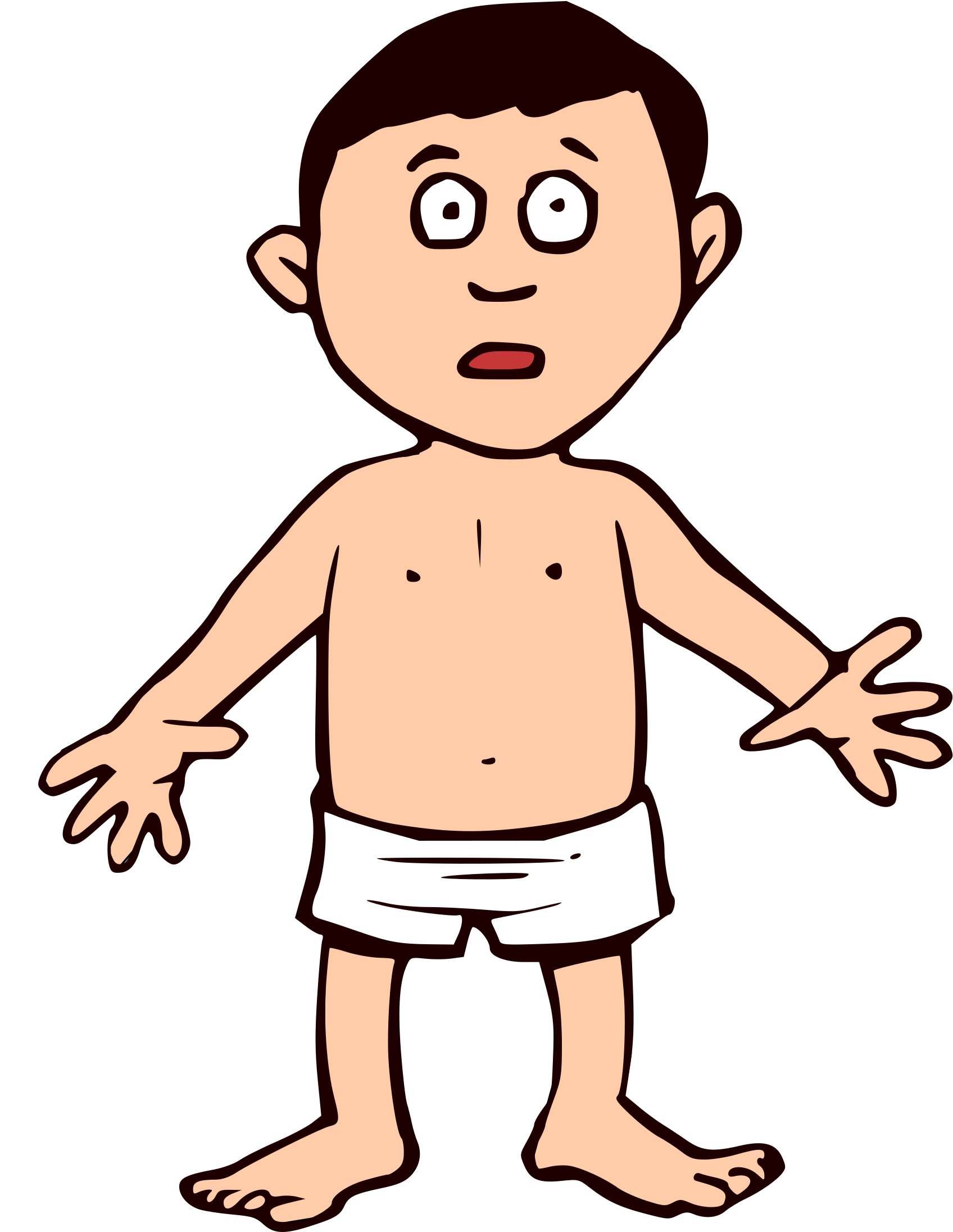 Panties Undergarment T-shirt Boxer Briefs Boxer Shorts - Cartoon Man In Underwear (805x750), Png Download