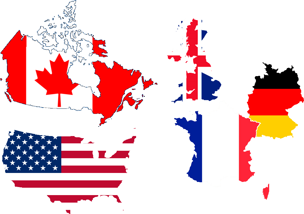 United States Of America, United Kingdom, France, Germany, (1120x846), Png Download