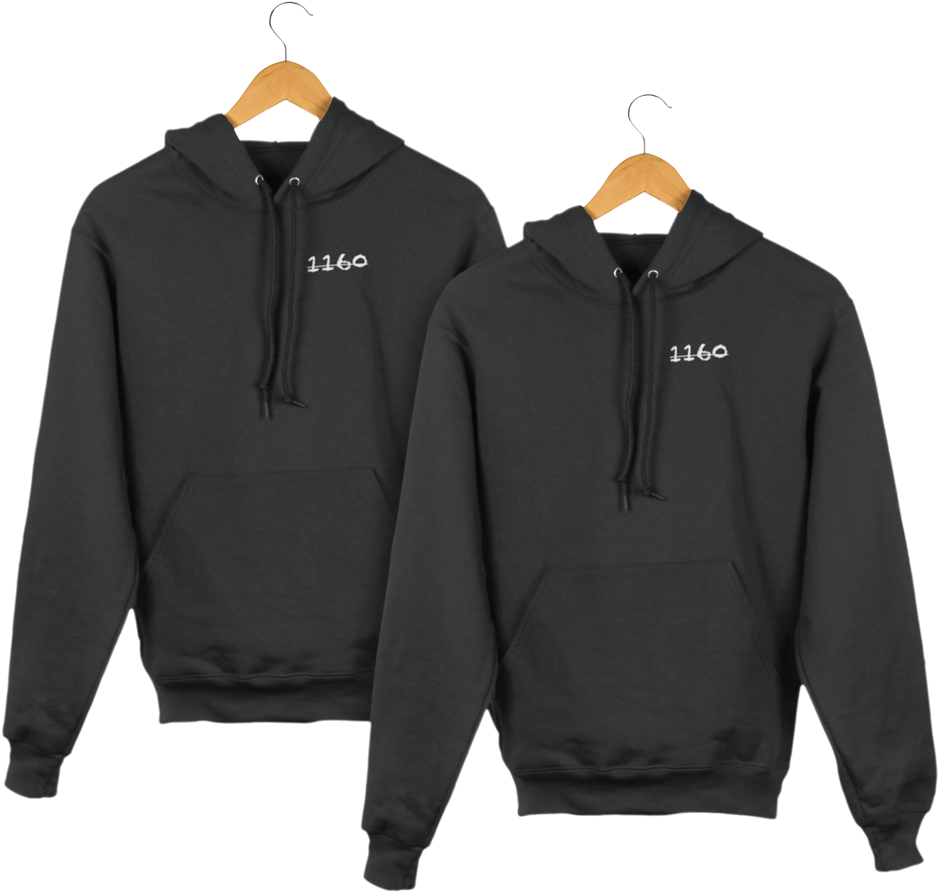 1160 Classic Crossed Out Inverted Black Hoodie - Sweatshirt (1920x1440), Png Download