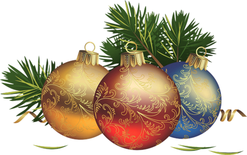 Christmas Ornament Clipart Corner Border - Christmas Balls Transparent Background (500x313), Png Download
