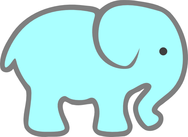 Blue Baby Elephant Svg Clip Arts 600 X 436 Px (600x436), Png Download