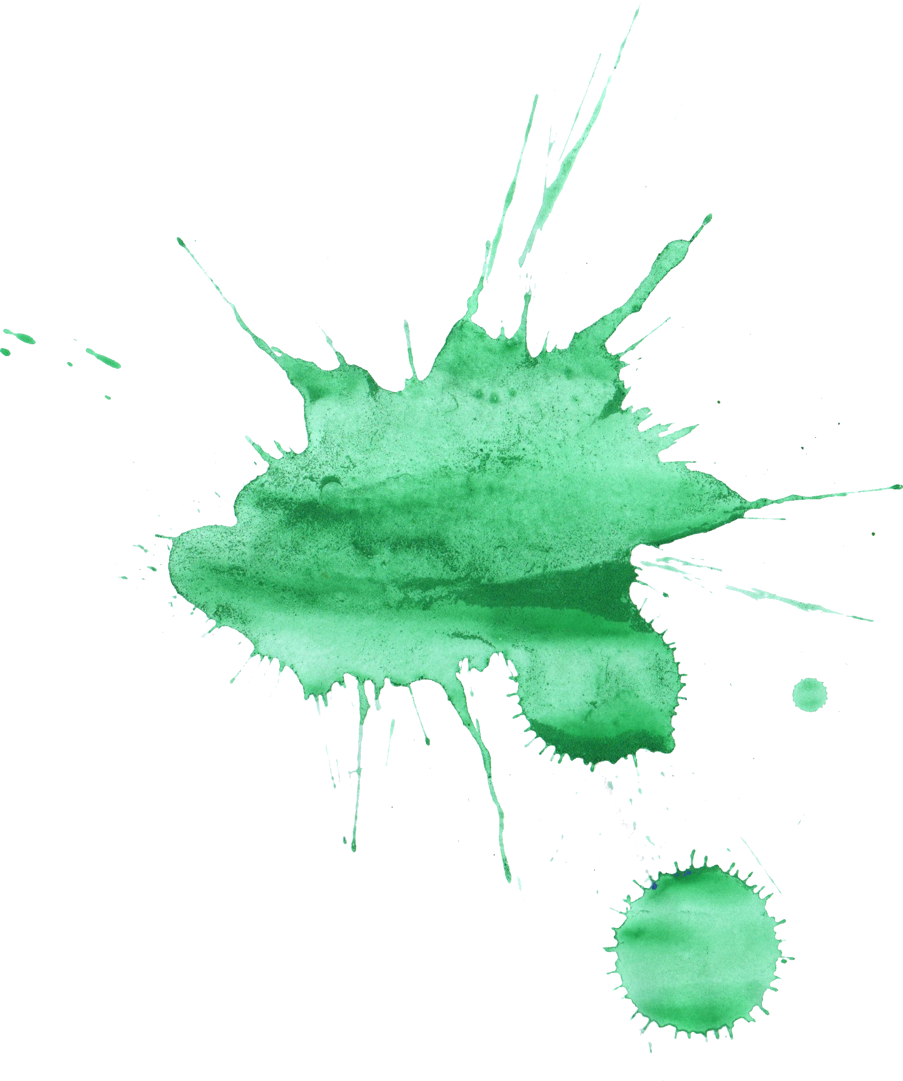 Green Splatter Png Download - Watercolor Painting (1830x2189), Png Download