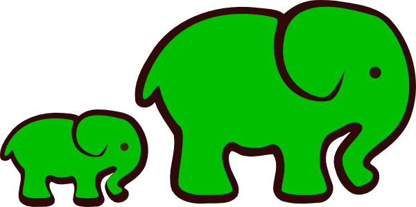 28 Collection Of Green Elephant Clipart - Green Elephant Clipart (600x299), Png Download