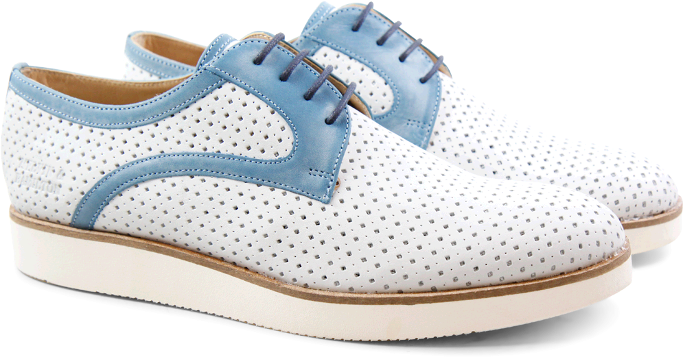 Derby Shoes Sally 17 Powder Perfo White Powder Blue - Skate Shoe (1024x1024), Png Download