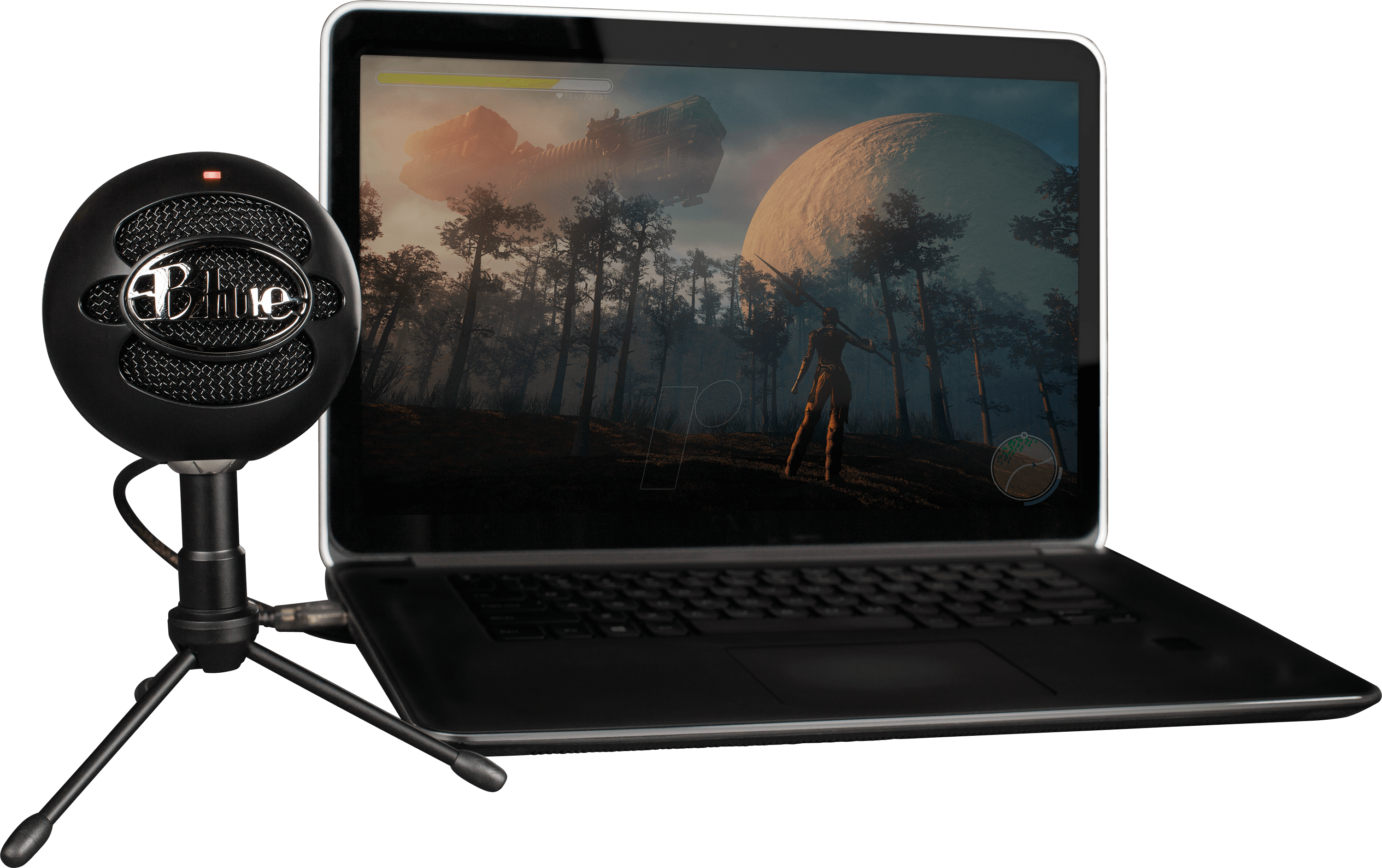 Black Snowball Ice Usb Microphone Blue Microphones - Blue Snowball Ice Black Microphone (2999x1885), Png Download