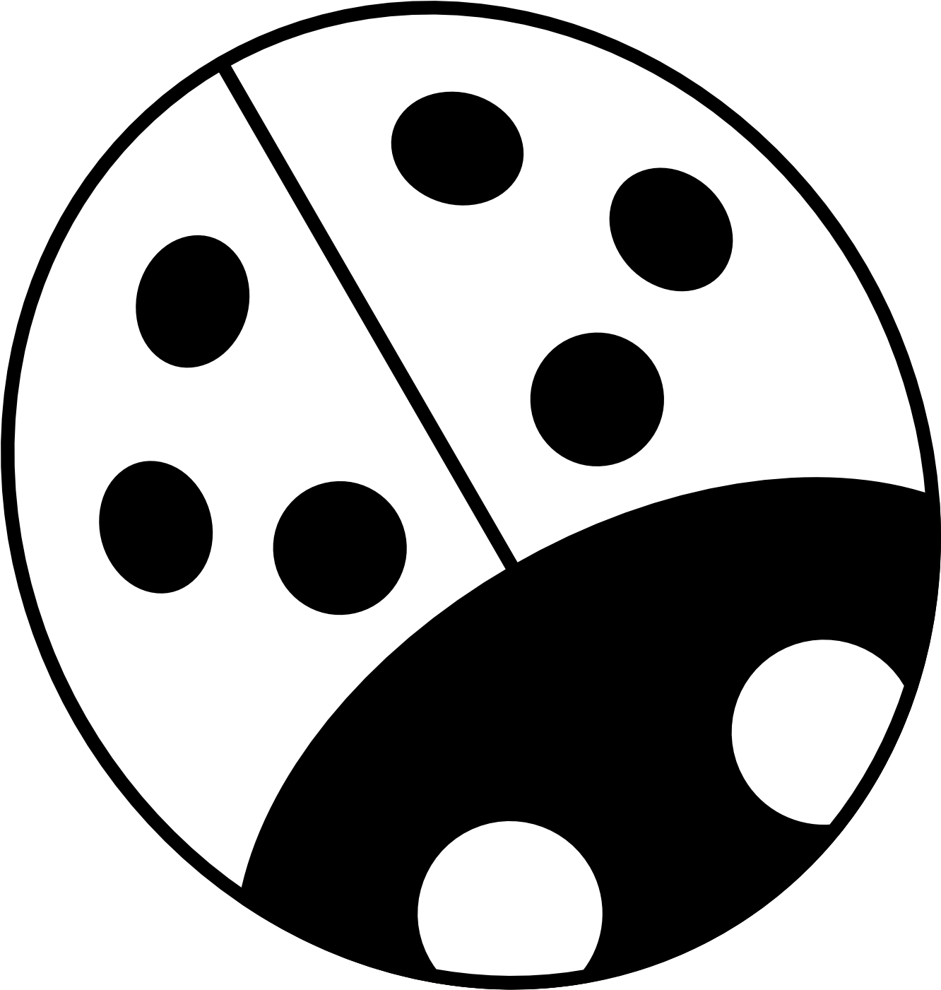 Free White Flower Art, Download Free Clip Art, Free - Ladybug Clip Art Black And White (1331x1550), Png Download