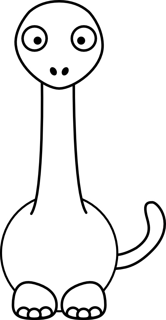 Brontosaurus Black White Stuffed Animal Halloween 555px - Dinosaur Coloring Pages (555x1066), Png Download