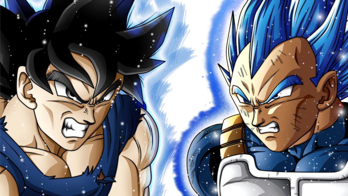 Dbs Episode 128 Spoilers - Goku Ultra Instinct Y Vegeta Blue (1191x670), Png Download