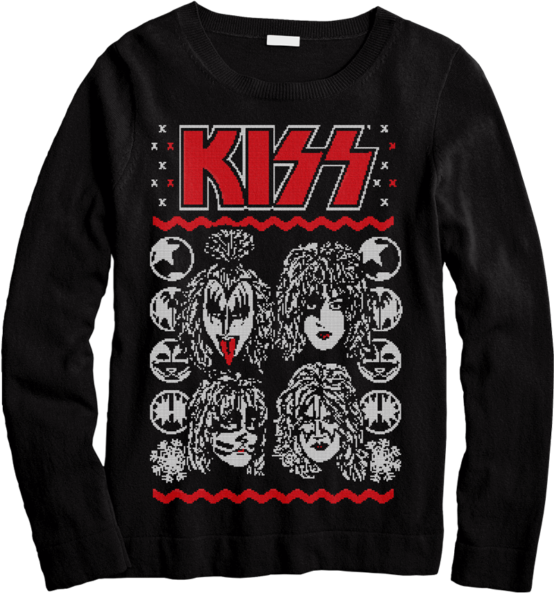 Kissmas Sweater - Kiss Rock Band Chrissmas (1000x1000), Png Download