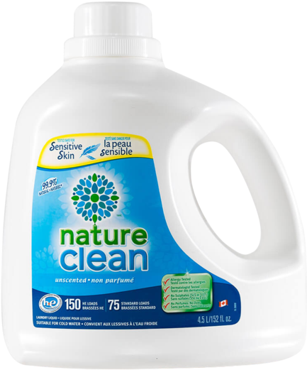 Nature Clean Laundry Liquid, Unscented (600x600), Png Download