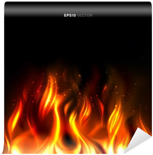 Illustration Of Vividly Burning Fire On A Black Background - Illustration (400x400), Png Download