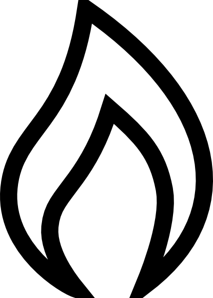 Simple Fire Flame - Natural Gas Clipart Black And White (426x594), Png Download