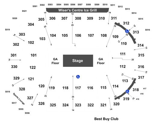 Full Map - Rogers Arena (525x419), Png Download