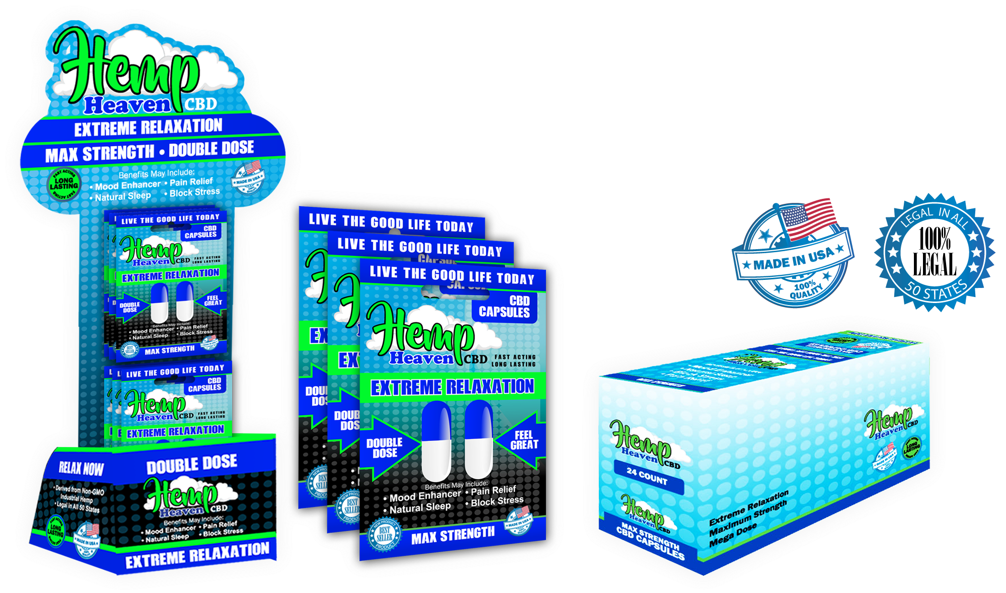 Hemp Heaven 3 Pack - Hemp (2200x1200), Png Download