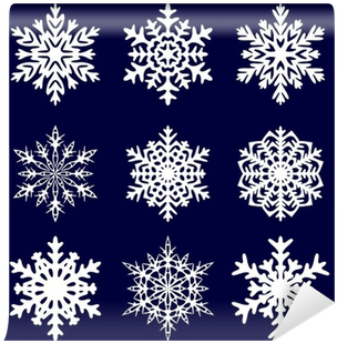 Vector Illustration - Snowflakes In A Row Blue Pillow, Throw Pillows,polyester, (400x400), Png Download