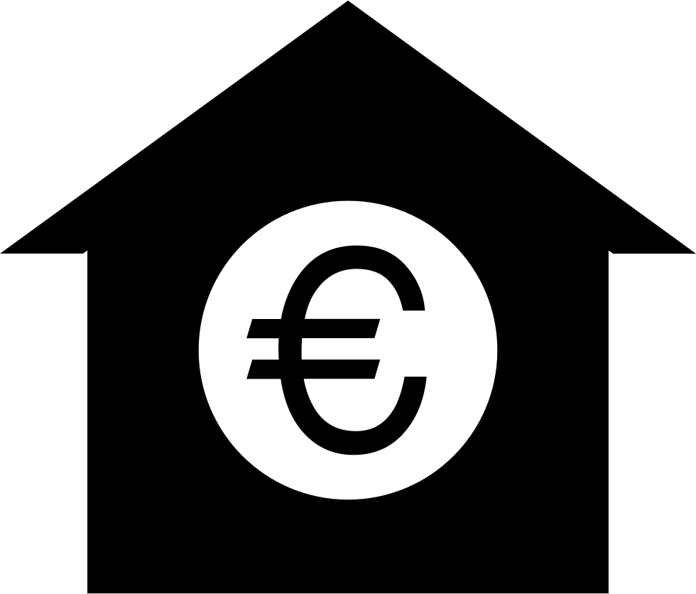 Euro Symbol On House Comments - House Icon Money (980x836), Png Download