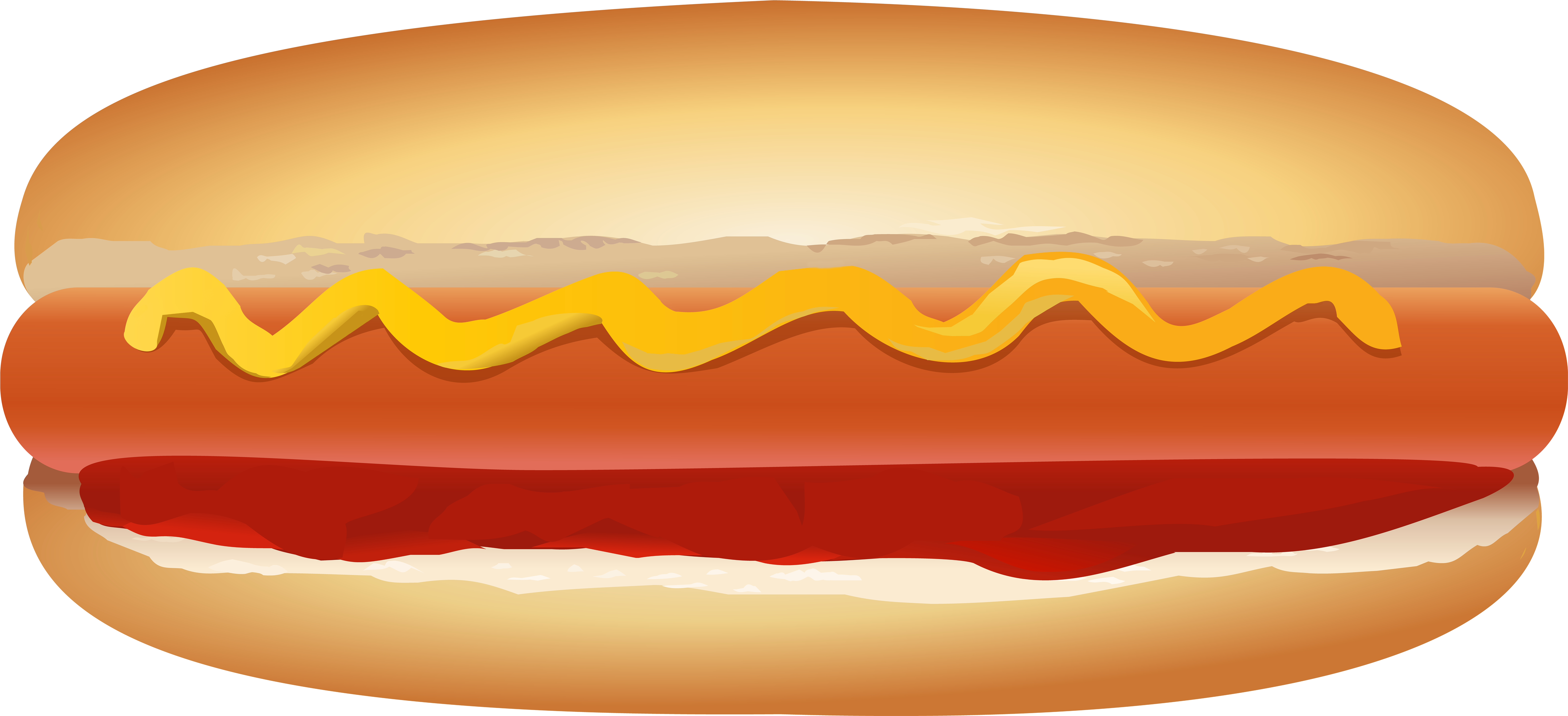 Hot Dog Clip Art Png Download - Illustration (8000x3655), Png Download