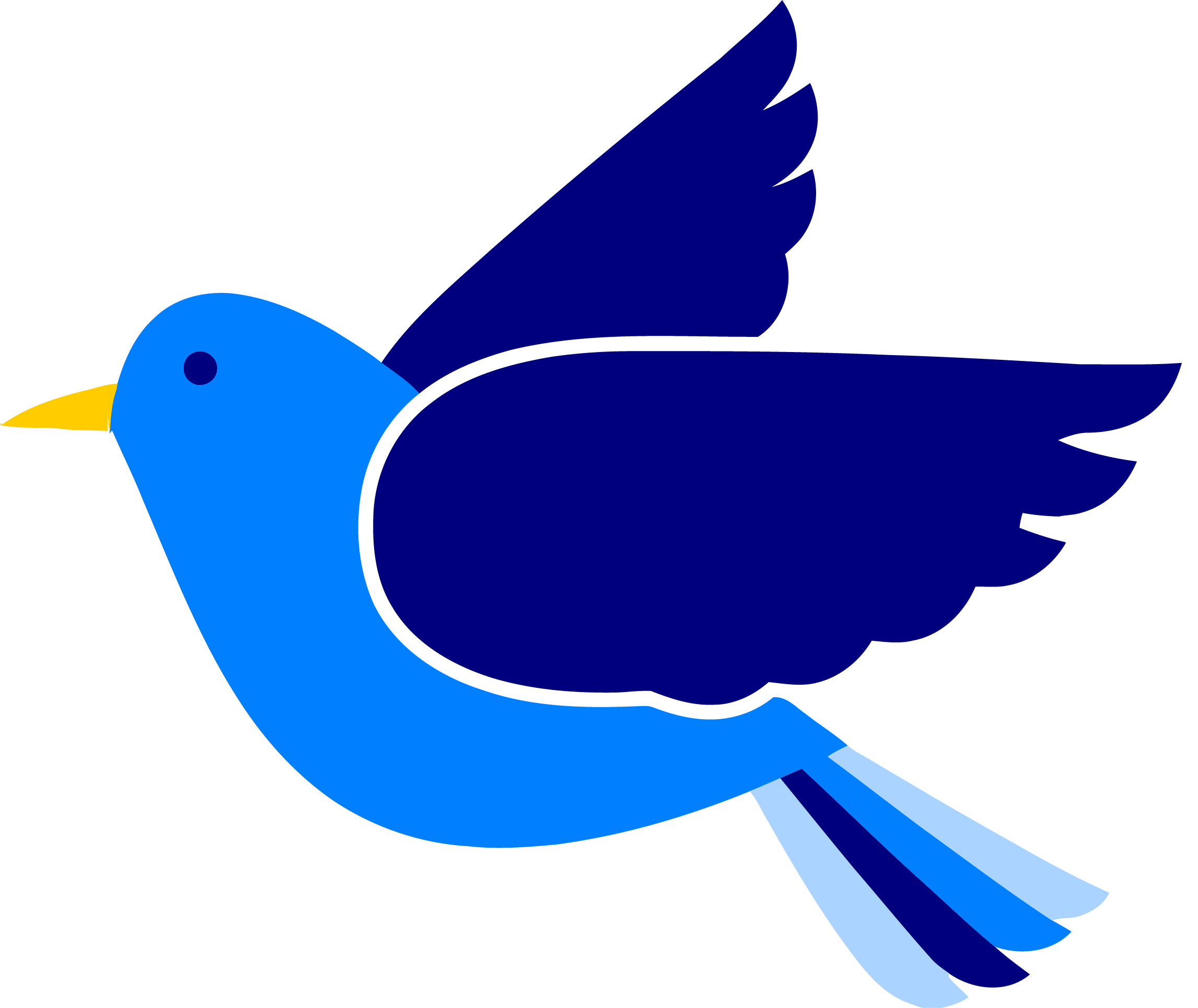 Blue Bird Clipart Png - Blue Bird Flying Clipart (2293x1930), Png Download
