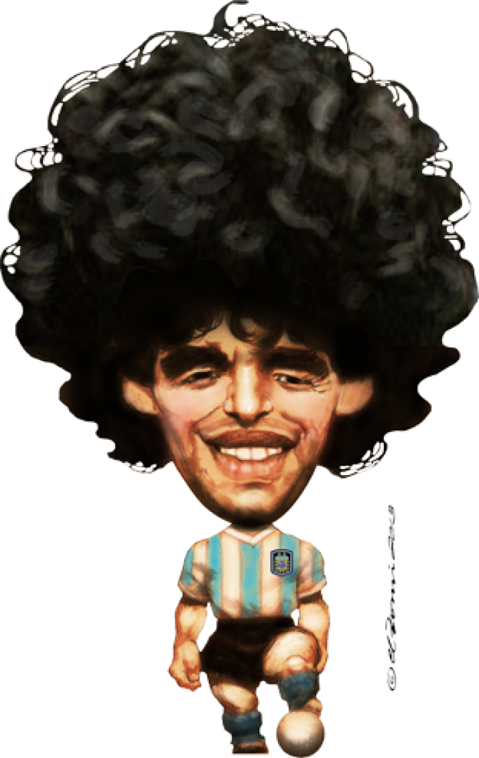 Pin By Nilton On Diego Maradona - Maradona Caricatura (700x1106), Png Download