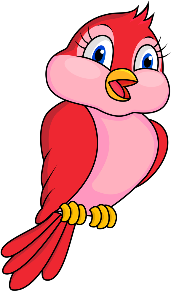 Moineau Rose Cartoon Birds, Cute Cartoon, Cartoon Drawings, - Bird Clipart (653x1024), Png Download