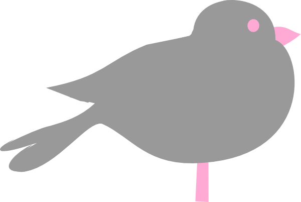 Gray N Pink Bird Svg Clip Arts 600 X 402 Px (600x402), Png Download