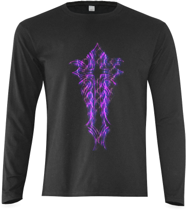 Cross Purple Lightning W/ Pinstripe "back" Sunny Men's - T-shirt (500x500), Png Download