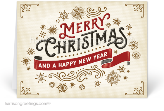 Art Deco Merry Christmas Holiday Cards - Merry Christmas Holiday Cards - Set Of 20 (560x417), Png Download