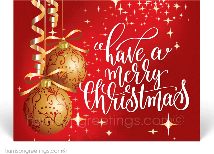 Traditional Gold Merry Christmas Postcards - Merry Christmas Postcard (810x648), Png Download