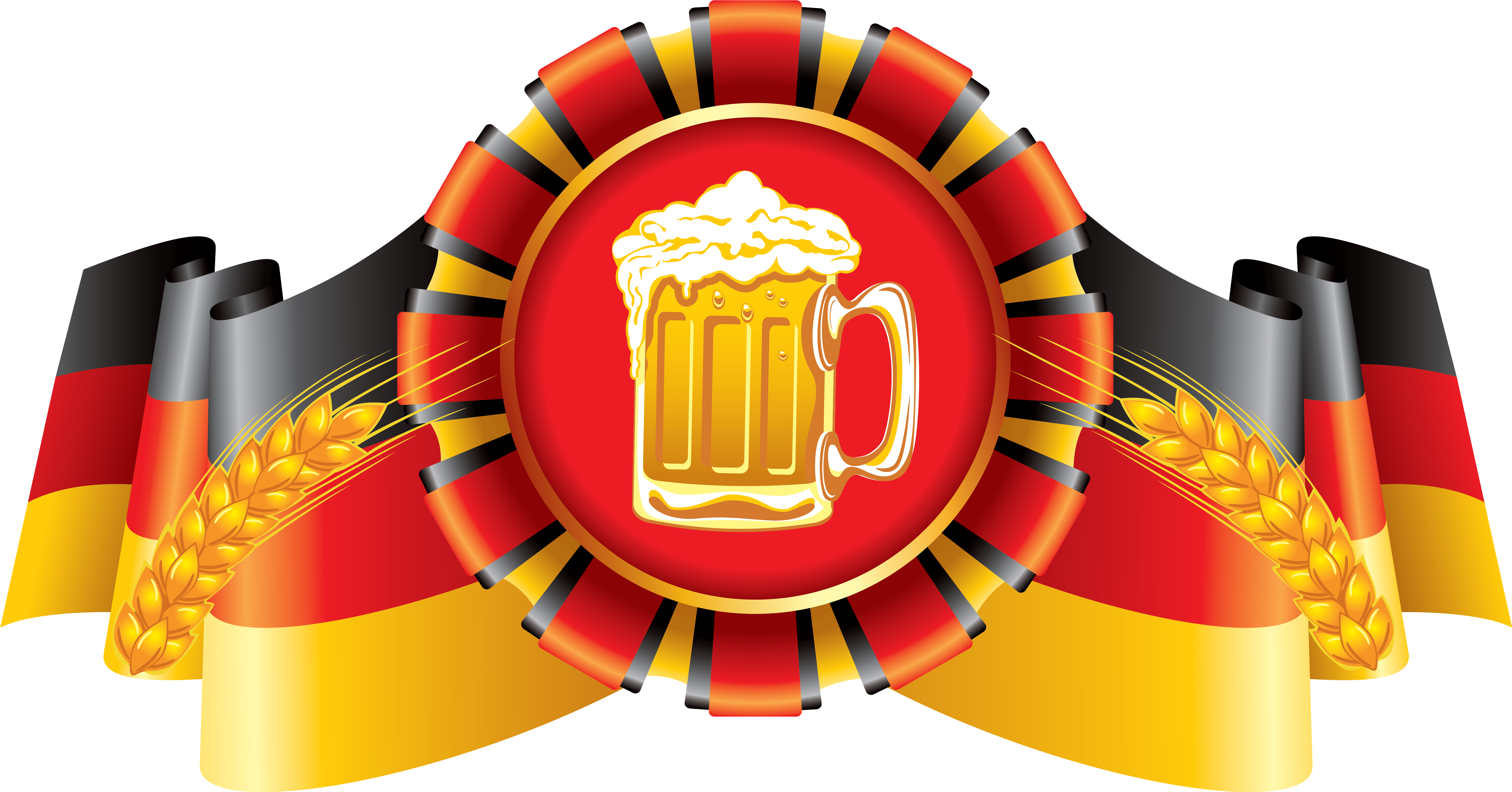 German Flag With Beer (6367x3509), Png Download