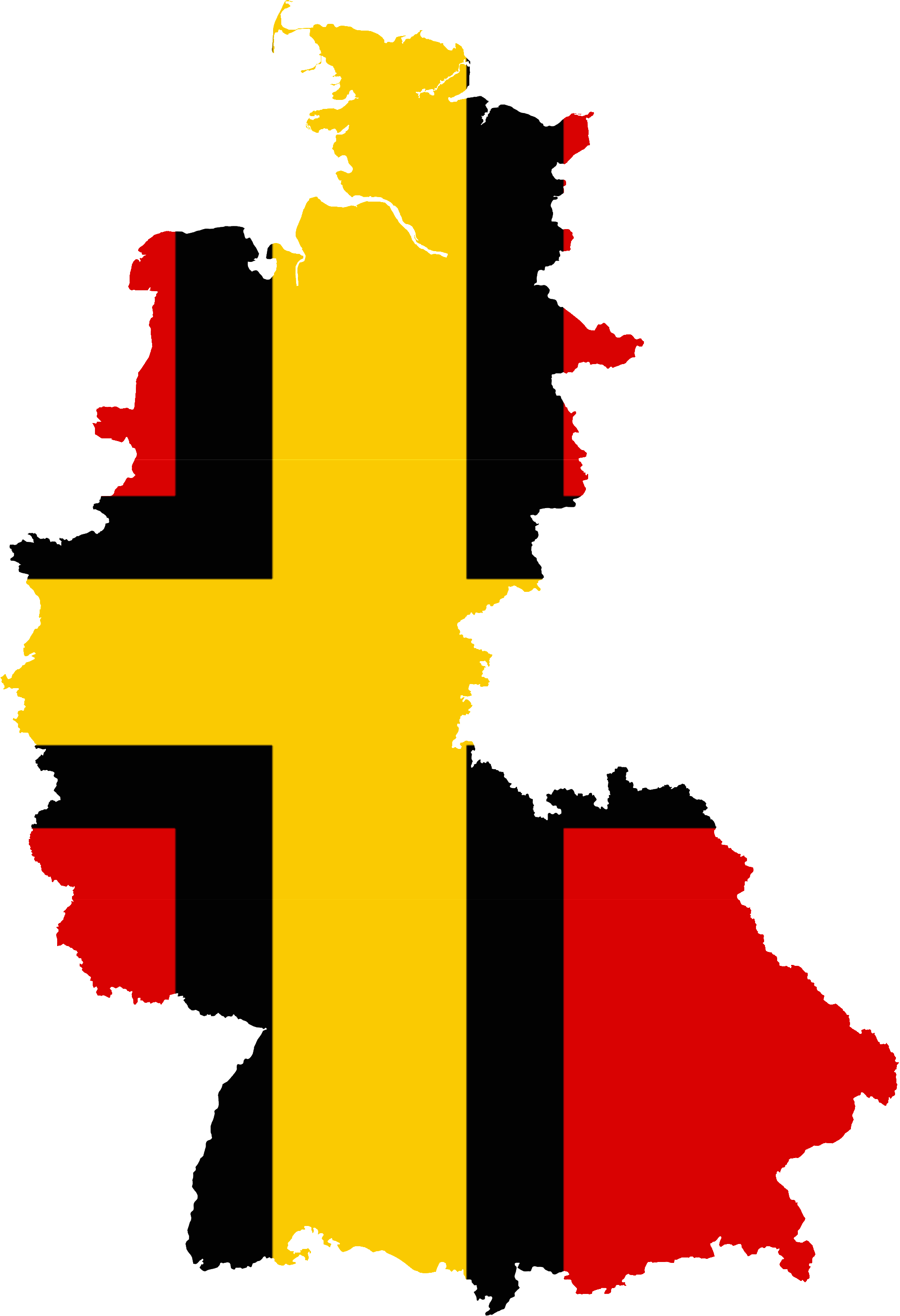 Flag Map Of West Germany - West Germany Flag Map (2000x2924), Png Download