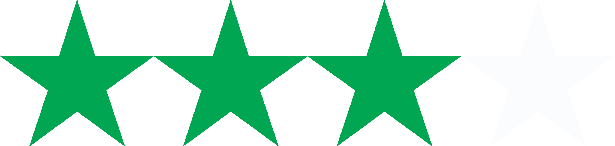3 Stars - 5 Star Rating Png (2061x500), Png Download