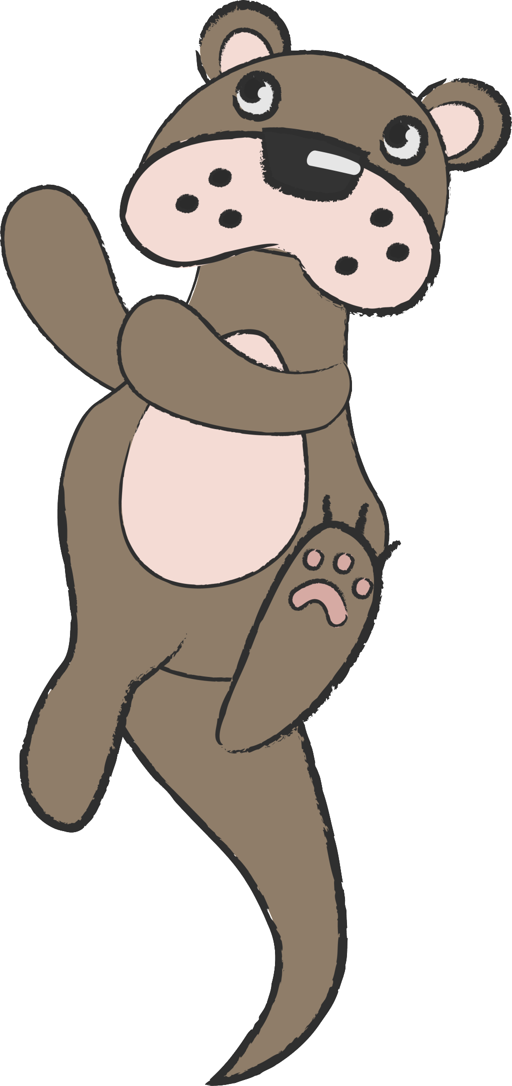This Graphics Is Hand-painted Cute Bear Free Buckle - Portable Network Graphics (1024x2169), Png Download