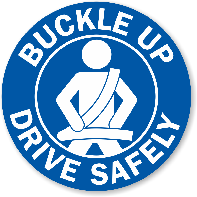 Buckle Up Drive Safely Label - Wear Your Seat Belt (800x800), Png Download