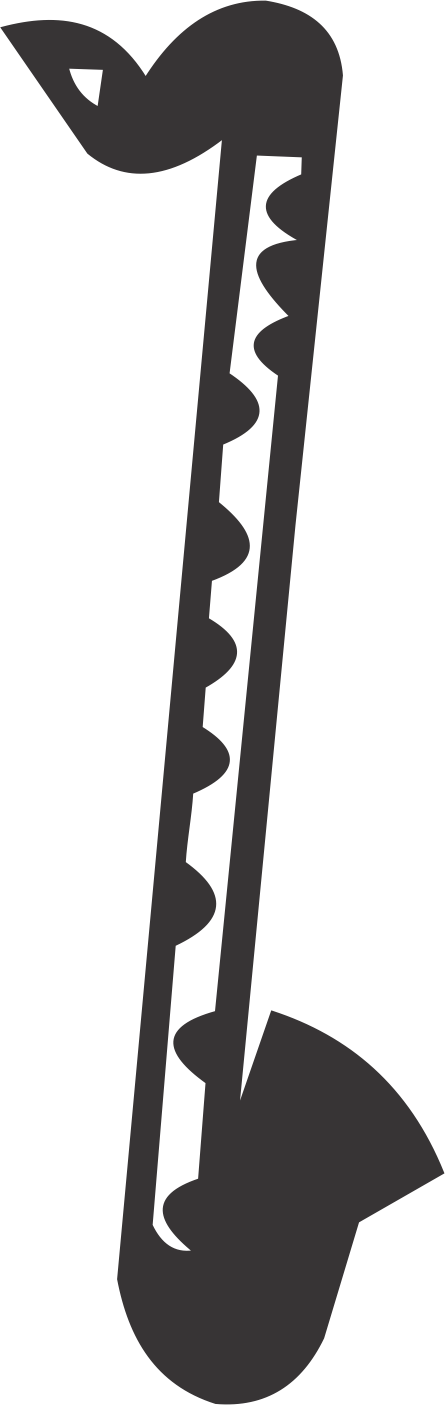 Clarinet Clipart Bass Cute Borders - Bass Clarinet Clip Art (445x1405), Png Download