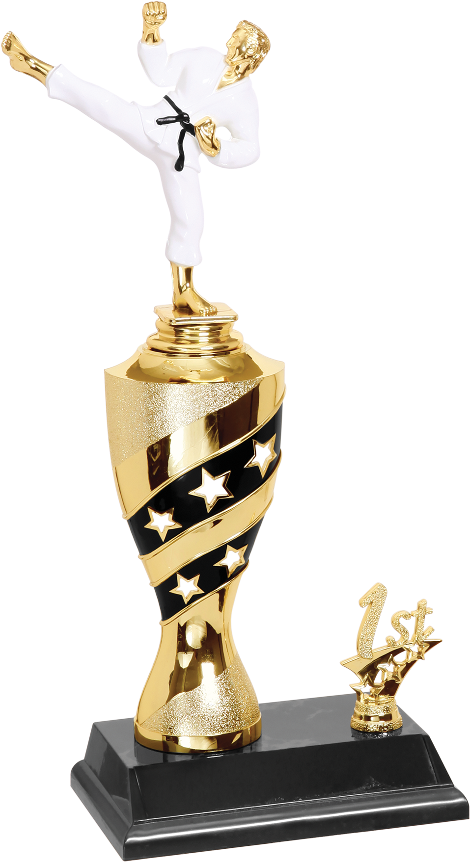 Black & Gold Martial Arts Trophy - Trophy (1800x1800), Png Download