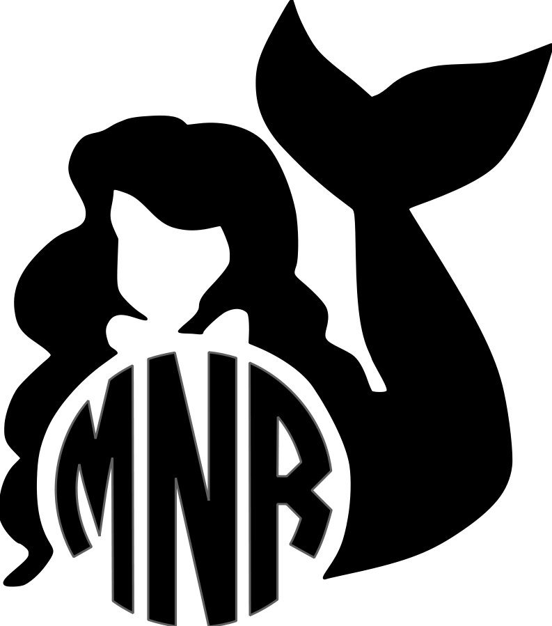 Mermaid Clipart Monogram - Mermaid Monogram Decal (793x899), Png Download