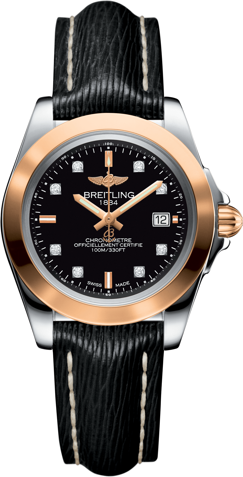 Galactic 32 Sleek Edition Steel & Rose Gold - Breitling Watches Ladies (1536x2048), Png Download