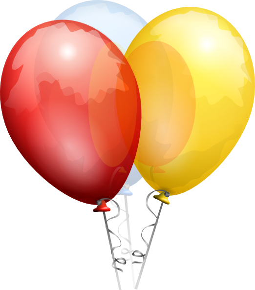 Birthday Balloons Svg Clip Arts 522 X 594 Px (522x594), Png Download